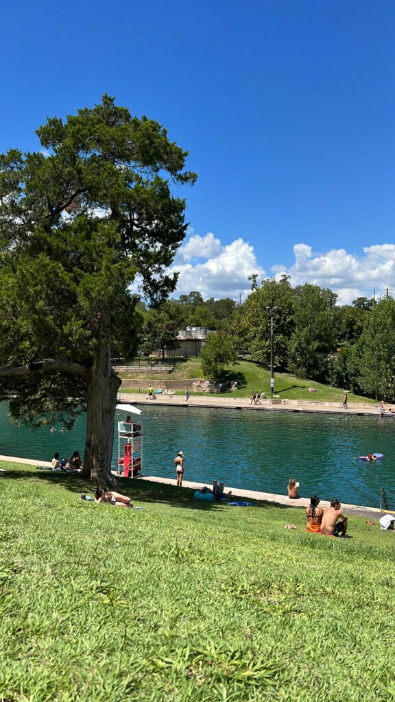 Barton Springs Pool, my favorite place to get in the water in Austin, Texas