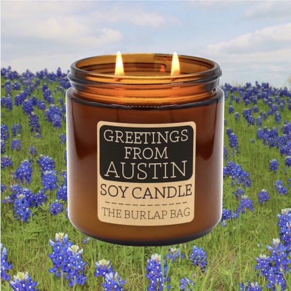 Austin gift ideas: Candle from the Burlap Bag.