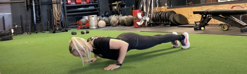 horizontal pressing exercises: pushups, by Kathryn Alexander Austin personal trainer